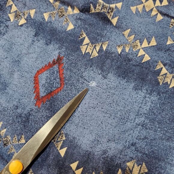 Wrangler Shirt Men Blue Aztec Print Cowboy Western Collar Pearl Snap Button Down - Picture 2 of 9